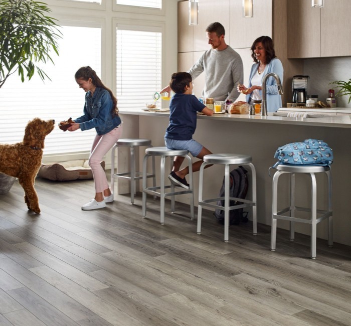 Family in kitchen | Location Carpet